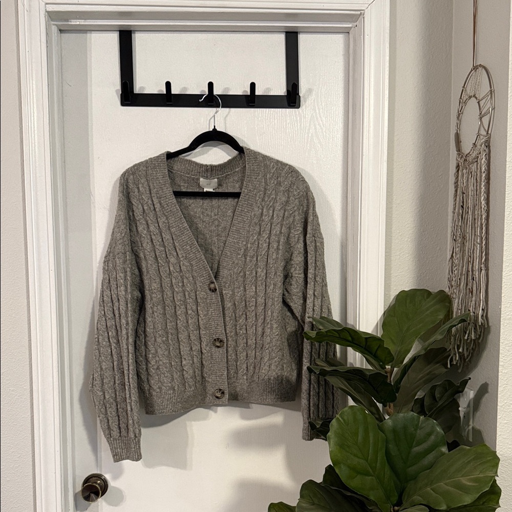 H&M Gray Button-Up Cardigan